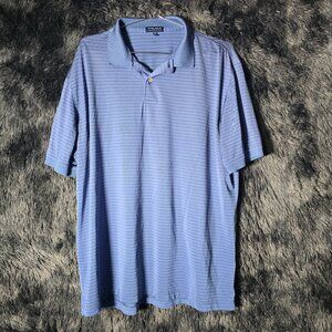 Peter Millar Crown Crafted Polo Shirt Mens XL Blue Purple Stripe Performance Gol